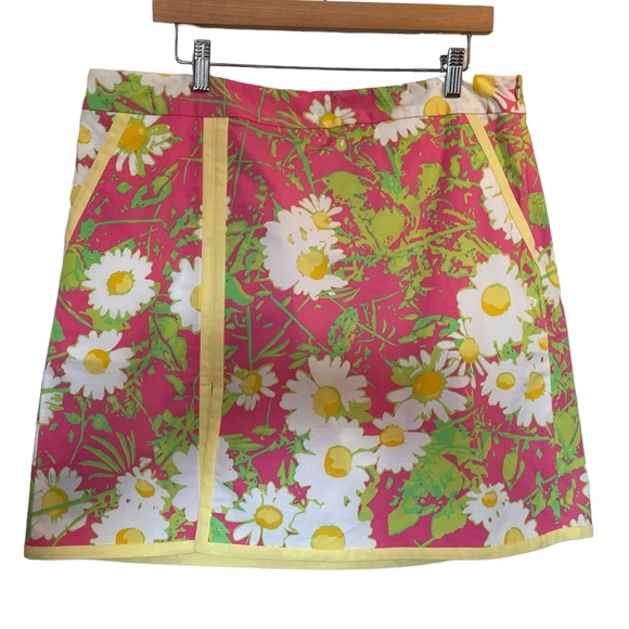LILLY PULITZER Skort Pink/Yellow Floral Print - Size 14 - Picture 3 of 15